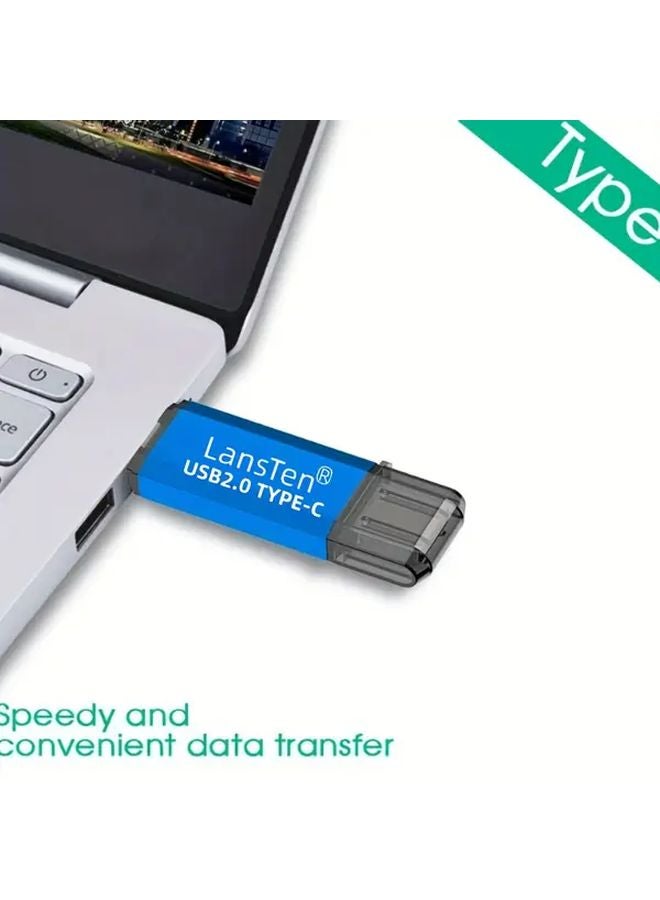 LansTen 2 In 1 USB C Flash Drive 32GB Dual Micro USB And Type C High Speed Data Transfer - Image 3